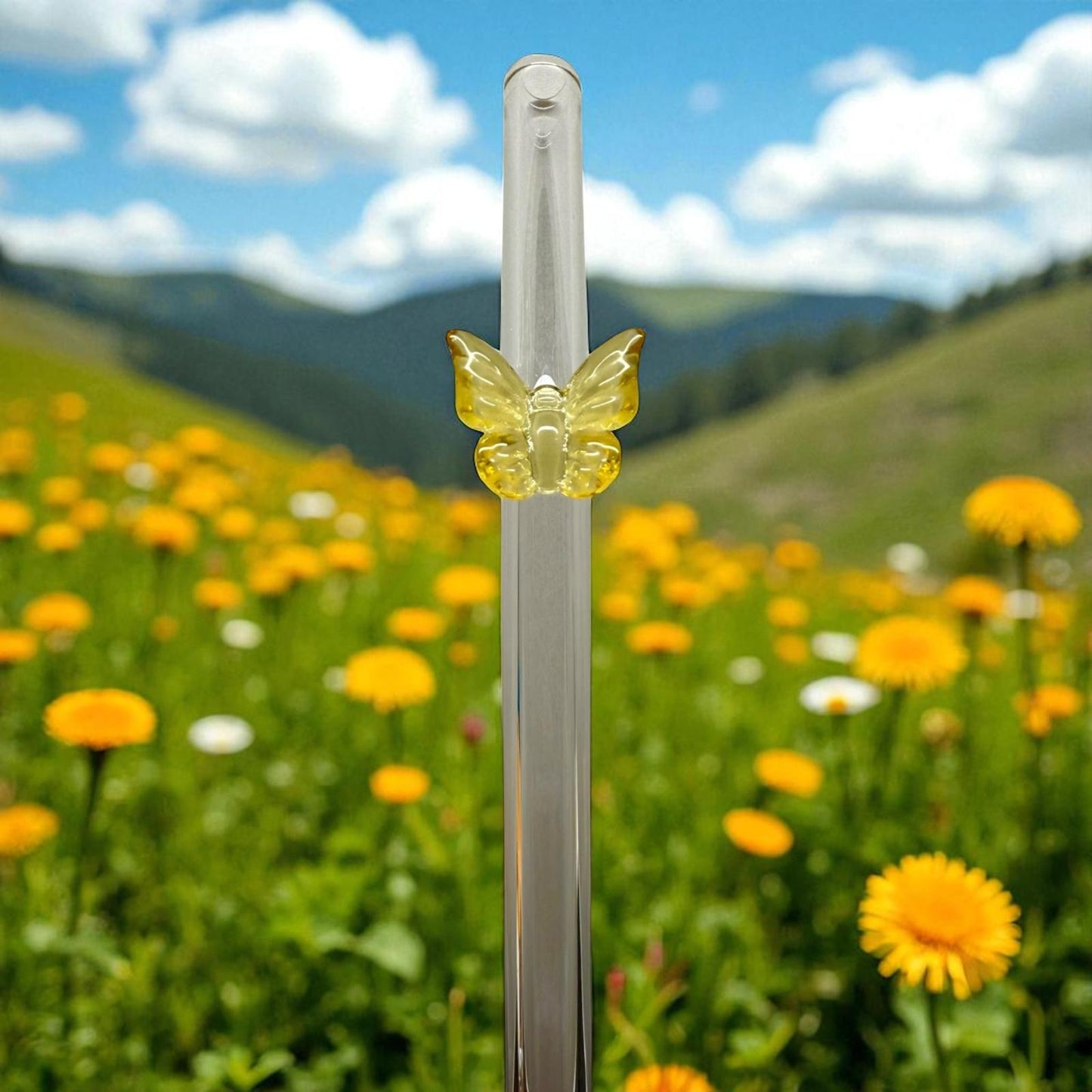 Strohhalm Butterfly Yellow