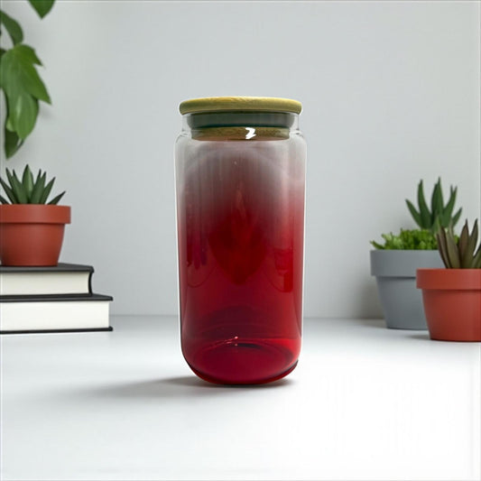 Trinkglas 500ml Ombre Rot