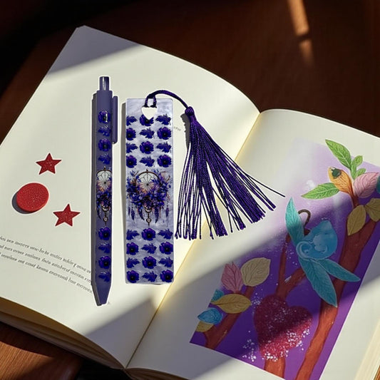 Lesezeichen Set Flower Purple