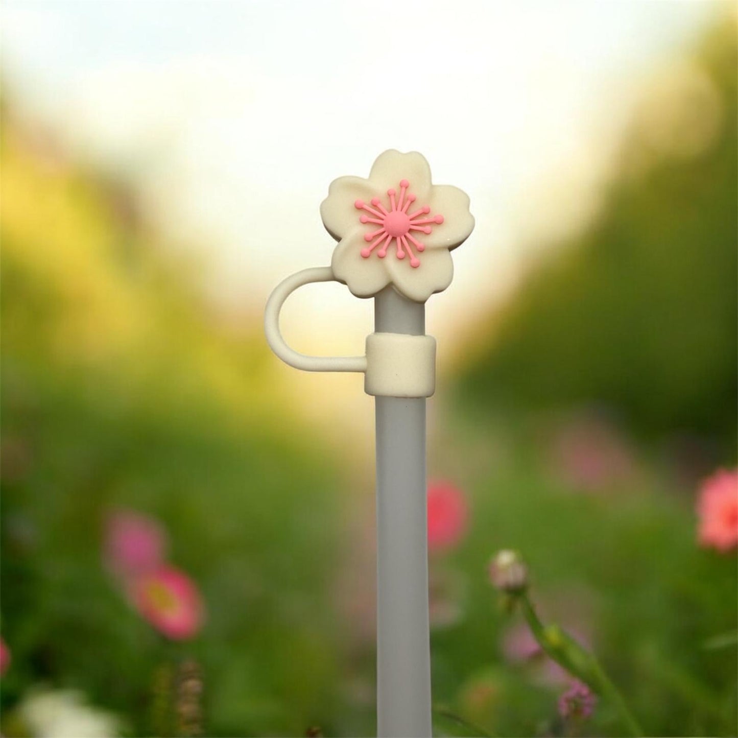 Strohhalm Topper - Beige Sakura