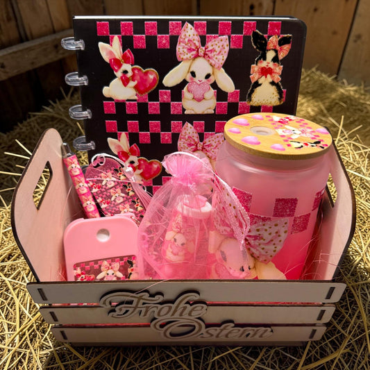 Pinker Hasen -  Osterkorb