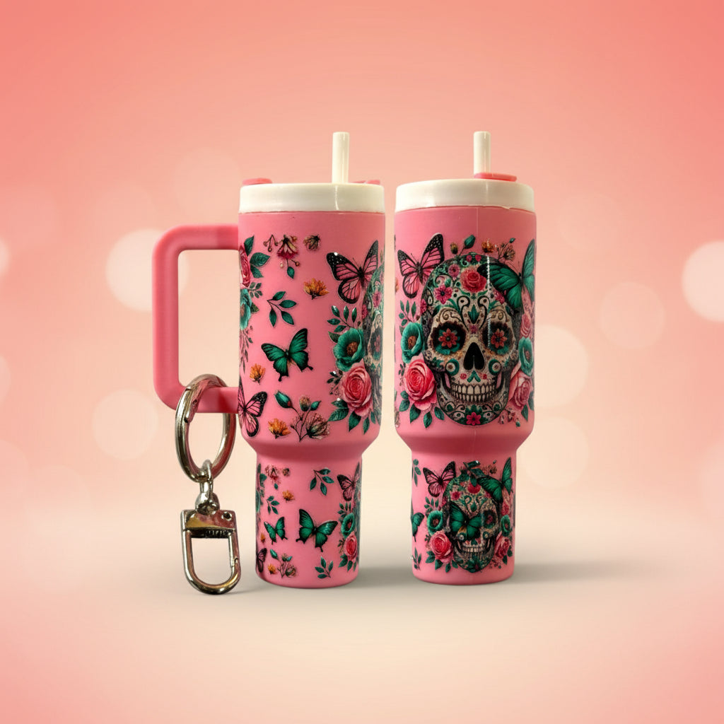 Mini Tumbler Schlüsselanhänger Skull