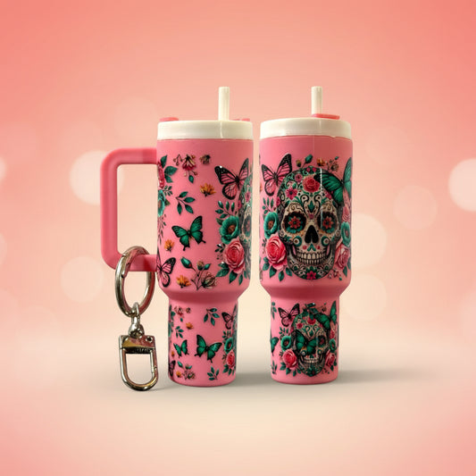 Mini Tumbler Schlüsselanhänger Skull