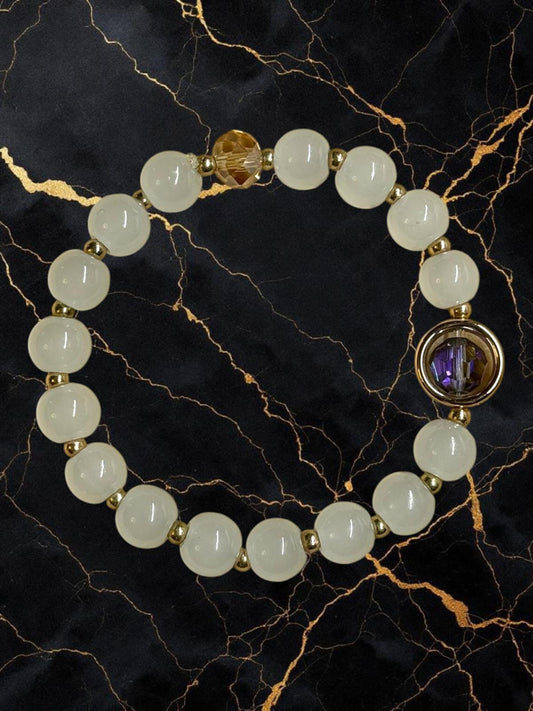 Perlen Armband Weiß