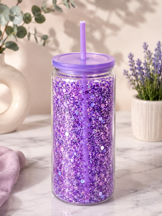 Glitzerglas Lila