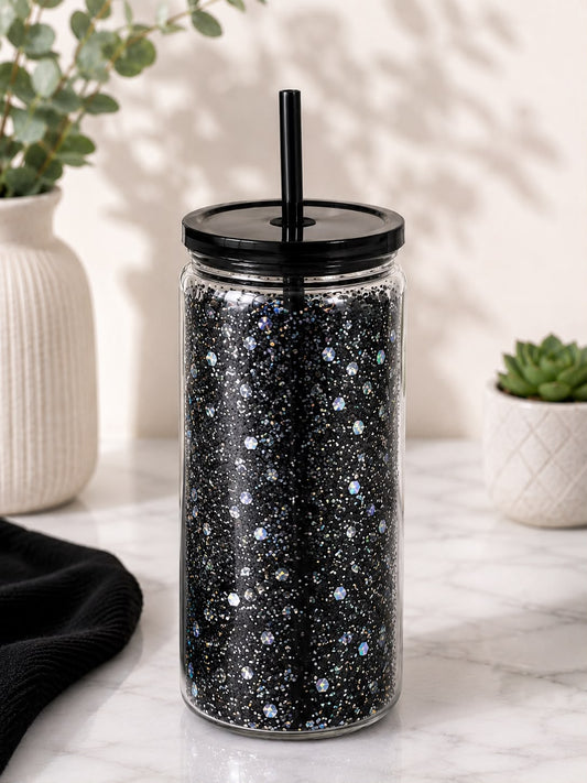 Glitzerglas Schwarz