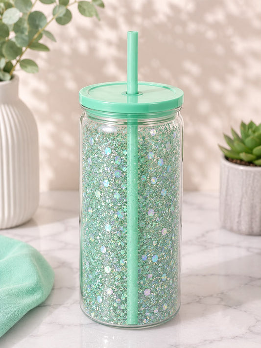 Glitzerglas Mint Grün