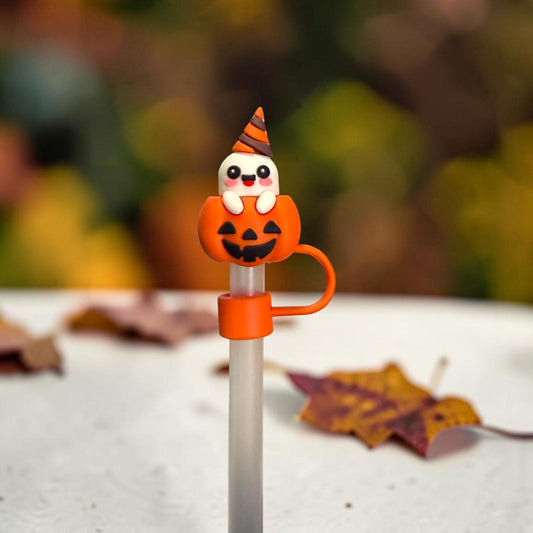 Strohhalm Topper - Pumpkin Ghost