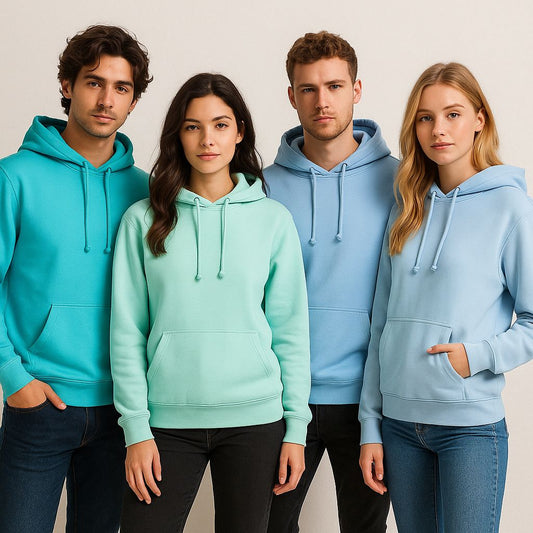 Unisex Hoodie Hellblau / Türkis Töne