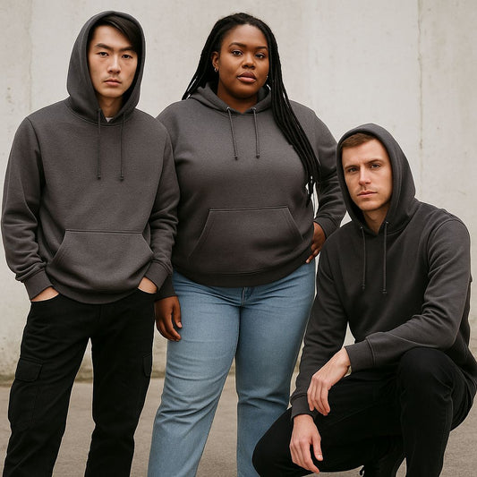 Unisex Hoodie Dunkle Grautöne