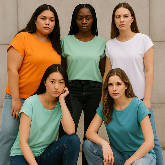 Ladies` Extended Shoulder Tee Helletöne
